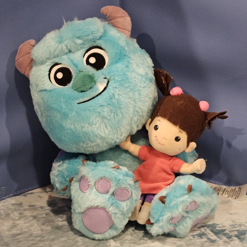Disney Monsters‎ Inc Sulley Big Feet Plush w/ Boo 7" Spin Master 2003 Bundle